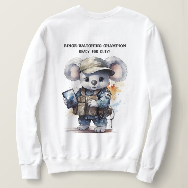 Niedliches Koala White Sweatshirt für BingeWatch L (Design Rückseite)