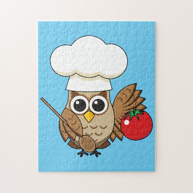Niedliches Kochen Owl Cartoon (Vertikal)