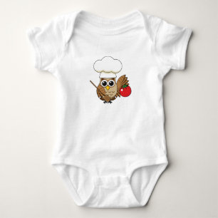 Niedliches Kochen Owl Cartoon Baby Strampler