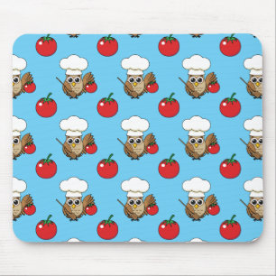 Niedliches Kochen Owl Cartoon Mousepad
