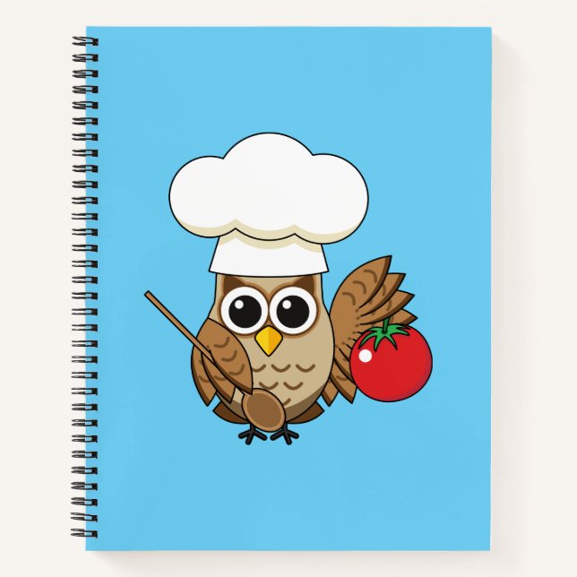 Niedliches Kochen Owl Cartoon Notizbuch (Vorderseite)