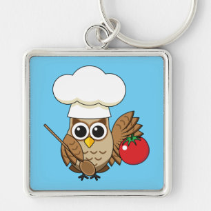 Niedliches Kochen Owl Cartoon Schlüsselanhänger
