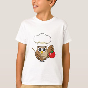 Niedliches Kochen Owl Cartoon T-Shirt