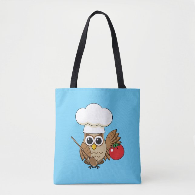 Niedliches Kochen Owl Cartoon Tasche (Vorderseite)