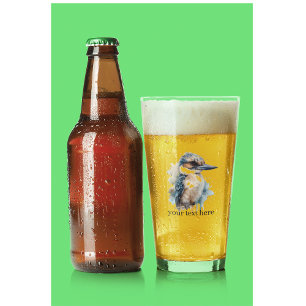 Niedliches Kookaburra auf Zweig, Brauch Glas