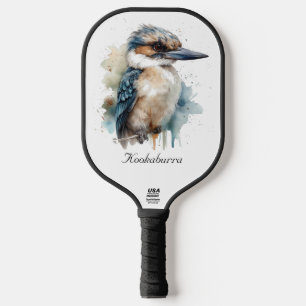 Niedliches Kookaburra auf Zweig, Brauch Pickleball Schläger