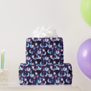 Niedliches kosmisches Moon & Stars Balloonmuster Geschenkpapier