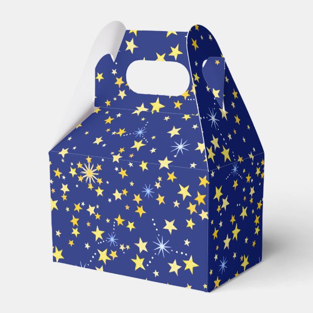 Niedliches kosmisches Muster Sternengalaxie Navy B Geschenkschachtel (Vorderseite)