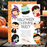 Niedliches KostümHalloween-Party Einladung<br><div class="desc">Diese lustige Einladung beinhaltet eine Hexe,  Dracula,  einen Teufel,  Mumie,  Frankenstein,  Skelett und Kürbiskürbis. Die Worte "Halloween Costume Party" werden in einem lustigen und festlichen Schriftart geschrieben. Es ist der perfekte Weg,  um die Freunde Ihrer Kinder in ein leckeres Halloween-Party einzuladen,  wo sie sich als ihre Lieblingsmönder verkleiden können.</div>