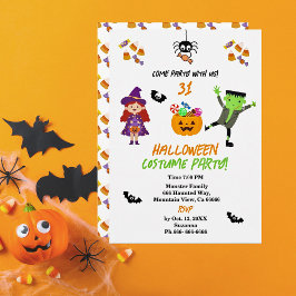 Niedliches KostümHalloween-Party Herbsteinladung Einladung