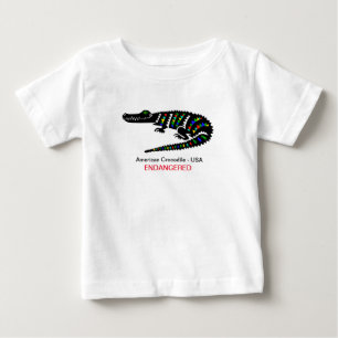 Niedliches Krokodil - Gefährdete Tiergrafik - Baby T-shirt
