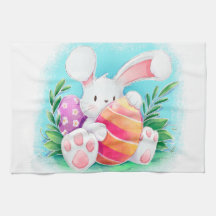 Niedliches Küchen-Tuch Osterhasewatercolor-|