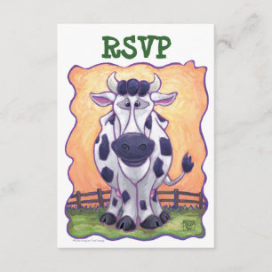 Niedliches Kuh-Party-Mitte UAWG RSVP Karte