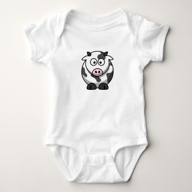 Niedliches Kuh-Shirt Baby Strampler (Vorderseite)
