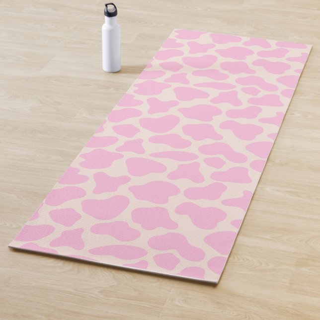 Niedliches Kuh-Tierdruckmuster Ästhetisch rosa Yogamatte (Beispiel)
