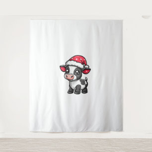 Niedliches Kuhweihweihnachtsfest X-Mas Wandteppich