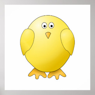 Niedliches Küken. Kleiner Gelbvogel. Poster