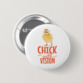 Niedliches Küken mit Brille - Küken mit Sehvermöge Button