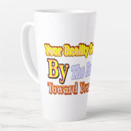 Niedliches Kunstdesign über "Ihre Realität". Kaufe Milchtasse