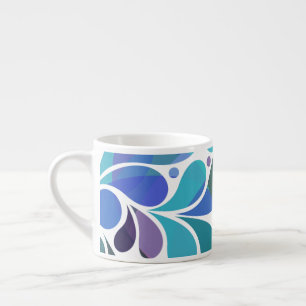 Niedliches Künstlerisches Aqua Blau, Lila Aquarell Espressotasse