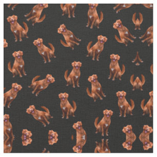 Niedliches Künstlerisches Golden Retriever Hundemu Stoff