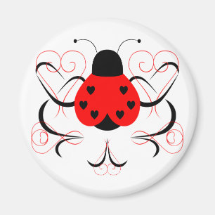 Niedliches Künstlerisches Herz Ladybug Magnet