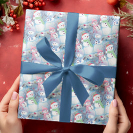 Niedliches Künstlerisches Weihnachtsfest Snowmen M Geschenkpapier