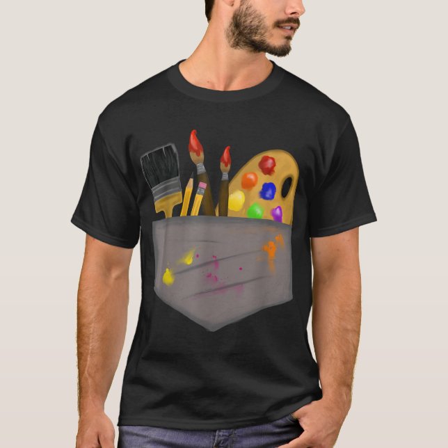 Niedliches Künstlerkostüm - Kunstmaler Pinselstric T-Shirt (Vorderseite)
