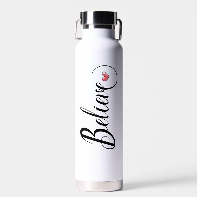 Niedliches kupfervakuumisoliertes Herz Trinkflasche (Vorne)