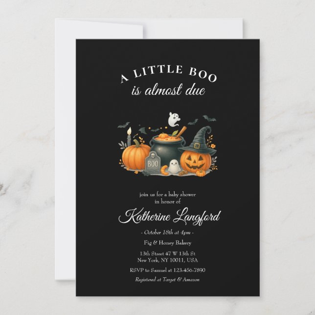 Niedliches Kürbisgeschlecht, neutrale Halloween-Ki Einladung (Vorderseite)