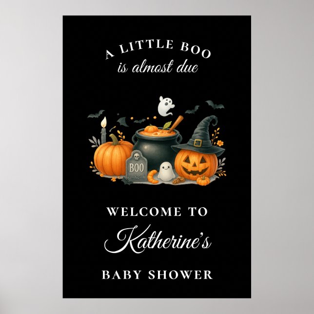 Niedliches Kürbisgeschlecht, neutrale Halloween-Ki Poster (Vorne)