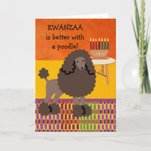 Niedliches Kwanzaa ist besser mit einem Poodle Hun Karte