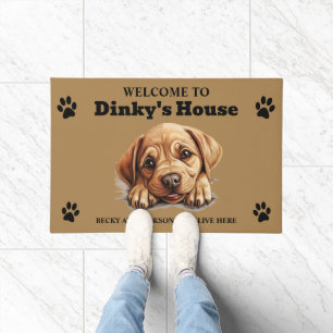 Niedliches Labrador Bulldog Foto Fußmatte