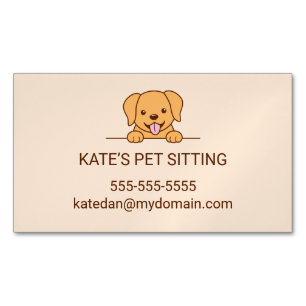 Niedliches Labrador-Hundehaustier-sitzender Magnetische Visitenkarte