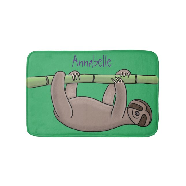 Niedliches Lächeln auf Bambus-Cartoon-Illustration Badematte (Vorderseite)