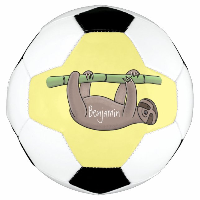 Niedliches Lächeln auf Bambus-Cartoon-Illustration Fußball (Vorderseite)