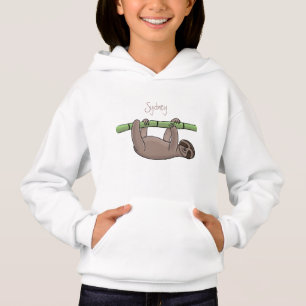 Niedliches Lächeln auf Bambus-Cartoon-Illustration Hoodie