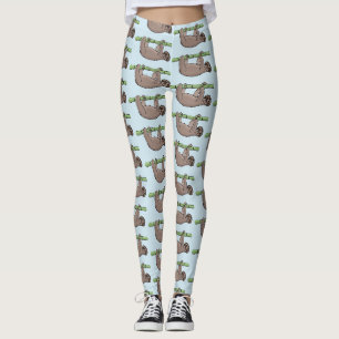 Niedliches Lächeln auf Bambus-Cartoon-Illustration Leggings