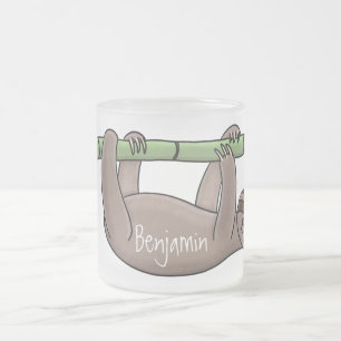Niedliches Lächeln auf Bambus-Cartoon-Illustration Mattglastasse