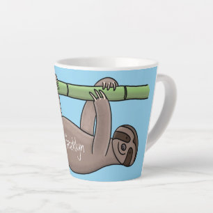 Niedliches Lächeln auf Bambus-Cartoon-Illustration Milchtasse