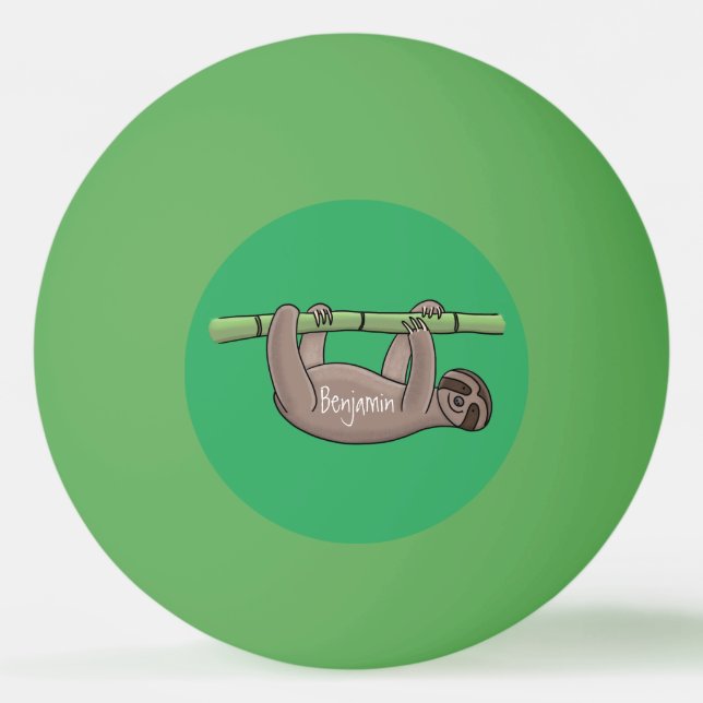 Niedliches Lächeln auf Bambus-Cartoon-Illustration Tischtennisball (Vorderseite)