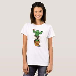 Niedliches Lächeln Cactus Free Hugs Funny Pflanze  T-Shirt
