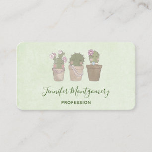 Niedliches Lächeln Cactus Trio Aquarelldesign Visitenkarte