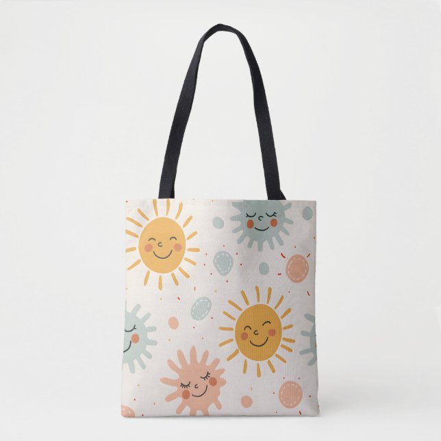 Niedliches Lächeln der Sonne und des Pastells Abst Tasche (Vorderseite)