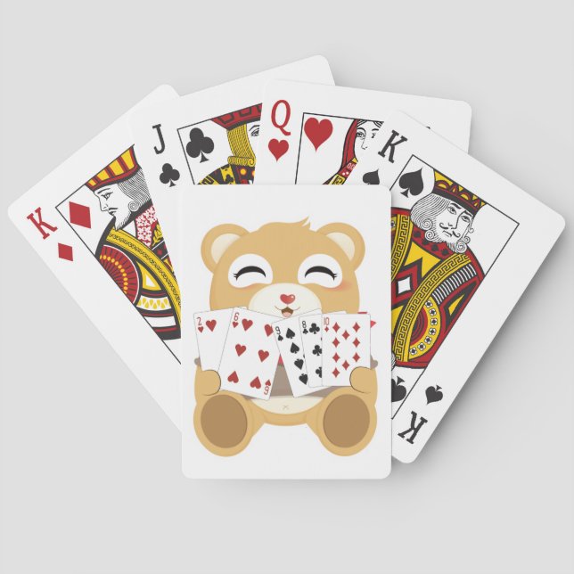 Niedliches Lächeln des Babybären Spielkarten (Rückseite)