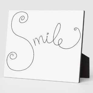 niedliches Lächeln Doodle Schwarz-weißes Design Fotoplatte