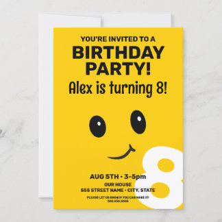 Niedliches Lächeln Gesicht Geburtstag Einladung