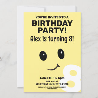 Niedliches Lächeln Gesicht Geburtstag Einladung