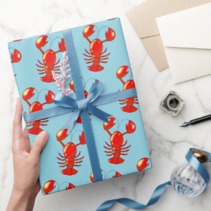 Niedliches Lächeln Hummer Cartoon Design Geschenkpapier