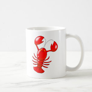 Niedliches Lächeln Hummer Cartoon Design Kaffeetasse